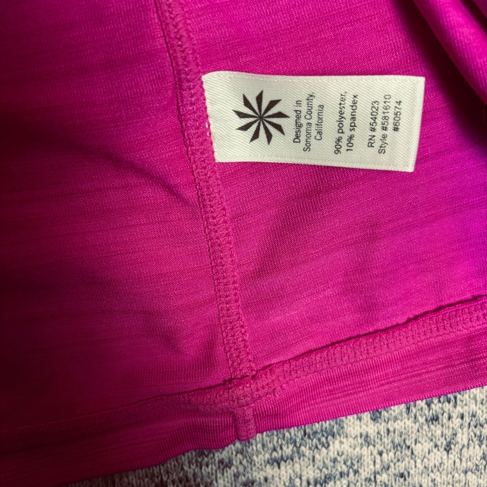Athleta Womens XL Magenta Pink ‎ Quarter Zip Long Sleeve Pullover 581610 - Picture 6 of 8